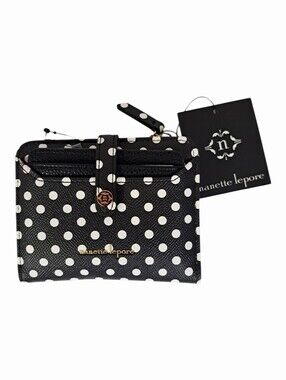 Nanette Lepore Polka Dot Compact Bifold Wallet - Black & White
